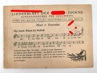 Liederblatt der HJ, Sonderausgabe für...