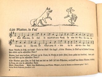 Liederblatt der HJ, Sonderausgabe für Jungmädel, Blatt 3 Tierlieder, Bann Meschede, 15 Blatt