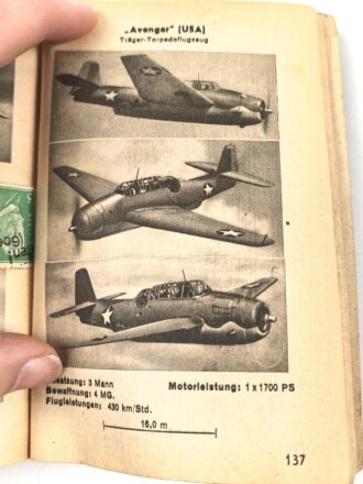"Deutsche Italienische Britisch-Amerikanische und Sowjetische Kriegsflugzeuge", RLM, 168 Seiten, 1943, DIN A6