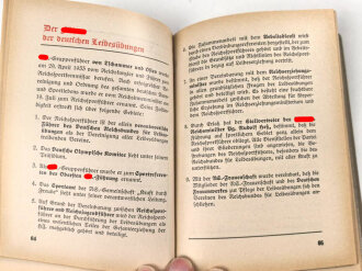 "Taschenkalender des Reichsbundes für Leibesübungen 1935", 125 Seiten, Kleinformat, gebraucht