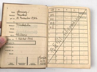 "Mitglieder Grundbuch" Jungmädel Gruppe 13/55  Raum Bielefeld für das Jahr 1937, ca 240 Seiten, gebraucht, unter DIN A5