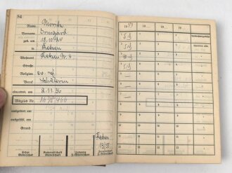 "Mitglieder Grundbuch" Jungmädel Gruppe 13/55  Raum Bielefeld für das Jahr 1937, ca 240 Seiten, gebraucht, unter DIN A5
