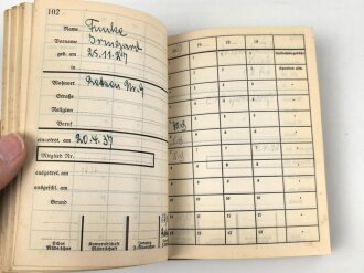 "Mitglieder Grundbuch" Jungmädel Gruppe 13/55  Raum Bielefeld für das Jahr 1937, ca 240 Seiten, gebraucht, unter DIN A5
