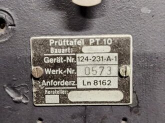 Luftwaffe, Prüftafel PT10 für Fu G 10.  Anforderungszeichen Ln 8162