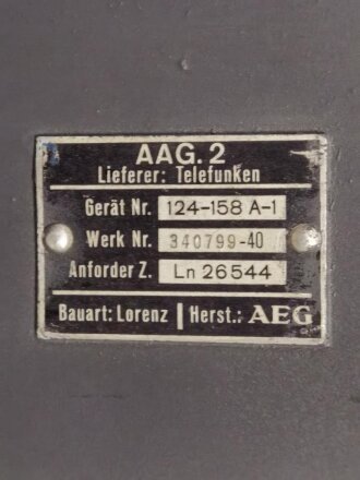 Luftwaffe, Prüftafel PT10 für Fu G 10.  Anforderungszeichen Ln 8162