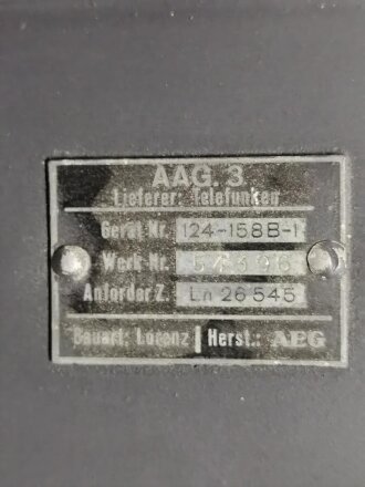 Luftwaffe, Prüftafel PT10 für Fu G 10.  Anforderungszeichen Ln 8162
