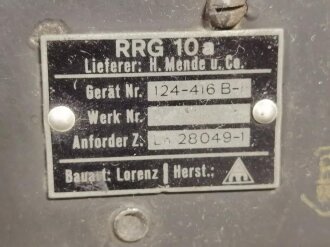 Luftwaffe, Prüftafel PT10 für Fu G 10.  Anforderungszeichen Ln 8162