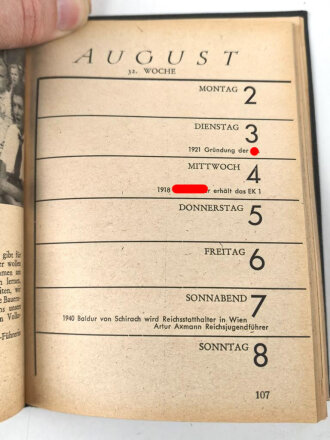 "Wir schaffen" Jahrbuch des Bundes Deutscher Mädel 1943, ca 240 Seiten, ungebraucht, DIN A6