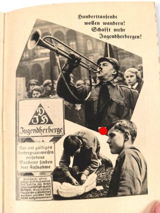 "Schafft uns Jugendherbergen - Wir sind die Garanten der Zukunft" datiert 1934, gebraucht, DIN A6 mit Bestellschein