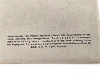 "JM Führerinnen-Dienst, Bayerische Ostmark" November/Dezember 1941, 48 Seiten, gebraucht, DIN A5