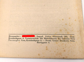 "JM Führerinnendienst, Gebiet Steiermark (30)" Juni 1943, 27 Seiten, gebraucht, DIN A5