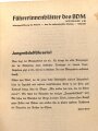 "Führerinnenblätter Bund Deutscher Mädel" Ausgabe JM / Juli 1936, 32 Seiten, gebraucht, DIN A5