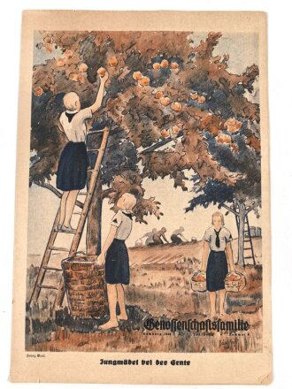 Genossenschaftsfamilie, Hamburg 1940, Nummer 8 "Jungmädel bei der Ernte" 10 Seiten, über A5