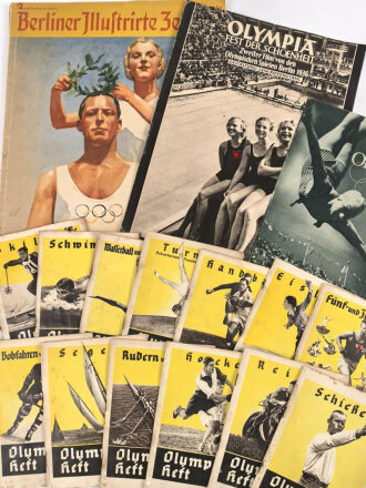 Olympische Spiele Berlin 1936, Konvolut Hefte zum Thema.