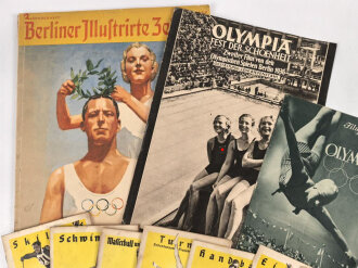 Olympische Spiele Berlin 1936, Konvolut Hefte zum Thema.