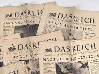 "Das Reich" Deutsche Wochenzeitung, 14 Ausgaben von 1943 und 1944. Jeweils nicht auf Vollständigkeit geprüft