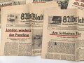" 8 Uhr Blatt" Die große illustruierte Abendzeitung Süddeutschlands. 11 Ausgaben von 1944. Jeweils nicht auf Vollständigkeit geprüft