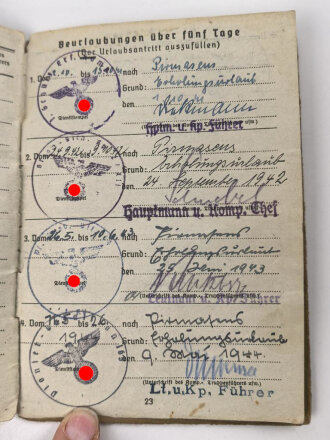 Soldbuch Heer,  ausgestellt 15.5.1941 bei Infanterie Ersatz Btl 698