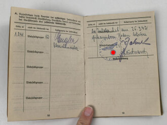 Afrikakorps Soldbuch Heer, ausgestellt 8.5.1942 bei Panzer Regiment 8
