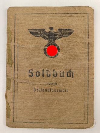 Soldbuch Heer, ausgestellt 21.12.1940 bei MG. Erf. Komp. 104 . Verhältnismäßig wenige Einträge, Vollständig