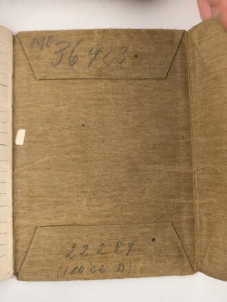 Soldbuch Heer, ausgestellt 21.12.1940 bei MG. Erf. Komp. 104 . Verhältnismäßig wenige Einträge, Vollständig