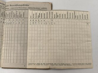 Soldbuch Heer, ausgestellt 21.12.1940 bei MG. Erf. Komp. 104 . Verhältnismäßig wenige Einträge, Vollständig