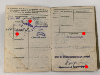 Soldbuch Heer, ausgestellt 14.10.1942 bei Stamm Kp. Pz. Gren. Ers. Btl. 101