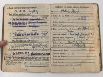 Soldbuch Heer, ausgestellt 14.10.1942 bei Stamm Kp. Pz. Gren. Ers. Btl. 101