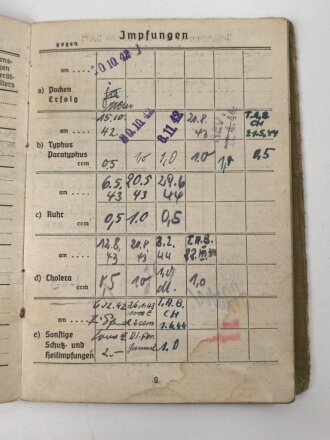 Soldbuch Heer, ausgestellt 14.10.1942 bei Stamm Kp. Pz. Gren. Ers. Btl. 101