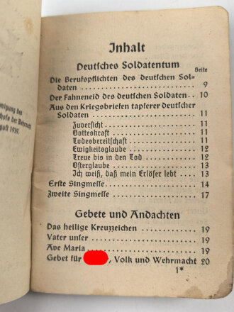 Katholisches Feldgesangbuch, 95 Seiten, Kleinformat,...