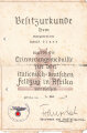 Afrikakorps Luftwaffe, zwei Verleihungsurkunden eines Obergefreiten im Jagdgeschwader 27