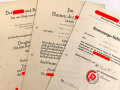 Reichsarbeitsdienst, Urkundengruppe eines Unterfeldmeisters aus Kaiserslautern, DIN A4, gelocht 