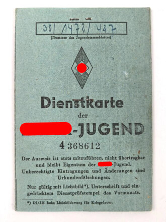DJM / BDM, Ausweisgruppe eines in Barcelona / Spanien geborenen Mitglieds.