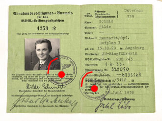 Ausweis Konvolut einer Frau aus Augsburg,...
