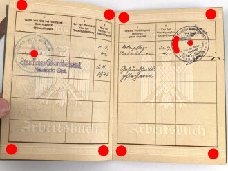 Ausweis Konvolut einer Frau aus Augsburg, Führerausweis BDM, Abnahmeberechtigungsausweis für das BDM Leistungsabzeichen, RAD Paß, und weiteres
