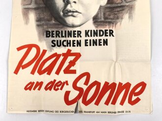 Plakat "Berliner Kinder suchen einen Platz an der Sonne" Hilfswerk Berlin Stiftung des Bürgerlichen Rechts Frankfurt am Main, Maße: 42 x 59 cm. Vermutlich aus der  Nachkriegszeit