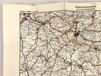 Deutsche Heereskarte "Stuttgart" Ausgabe Nr. 2, datiert 1944, gebraucht, Maße 50 x 66 cm