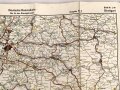 Deutsche Heereskarte "Stuttgart" Ausgabe Nr. 2, datiert 1944, gebraucht, Maße 50 x 66 cm
