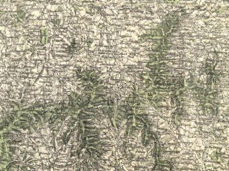 Landkarte Österreich "Wels und Kremsmünster und Ried im Innkreis und Vöcklabruck, 2 Karten verklebt, Stempel: Eigetum der SA-Gruppenschule Alpenland, gebraucht