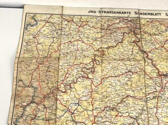 "Jro - Strassenkarte Sonderblatt Saarpfalz" stark gebraucht, Maße 82 x 85 cm