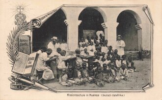 Postkarte, Deutsch Ostafrika "Missionsschule in...