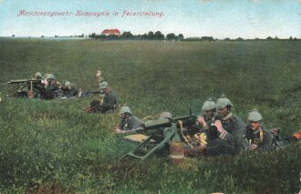 1. Weltkrieg Feldpostkarte "Maschinengewehr-Kompagnie in Feuerstellung"