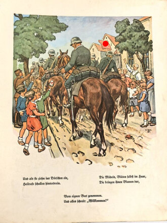 Kinderbuch "Hurra die Reichswehr!" stark gebraucht, datiert 1934