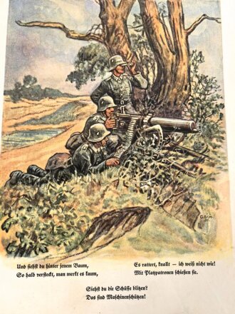 Kinderbuch "Hurra die Reichswehr!" stark gebraucht, datiert 1934