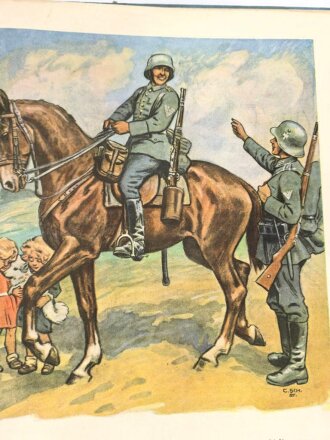 Kinderbuch "Hurra die Reichswehr!" stark gebraucht, datiert 1934