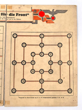 "Das Spiel für die Front"  Ein Spiel der 1000 Möglichkeiten für unserer Soldaten an der Front und in der Heimat. Nur das "Brett" 2 Teile