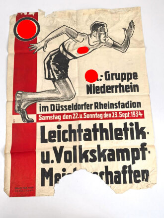 Plakat der SA Gruppe Niederrhein "Leichtathletik u....