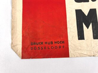 Plakat der SA Gruppe Niederrhein "Leichtathletik u. Volkskampf Meisterschaften" Düsseldorf Rheinstadion 1934, defekt, Maße 62 x 83cm