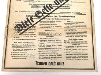 RLB Reichsluftschutzbund Landesgruppe Rheinland, Haustafel, Maße 33,5 x 50 cm 
