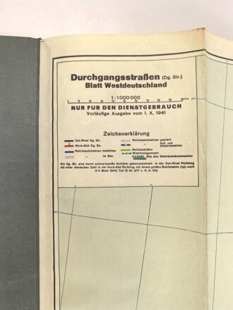 Nur für den Dienstgebrauch: Durchgangsstraßen Blatt Westdeutschland, Vorläufige Ausgabe 1941